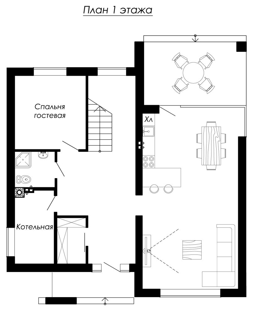 Обложка проекта: Проект дома в стиле модернизм / кубизм