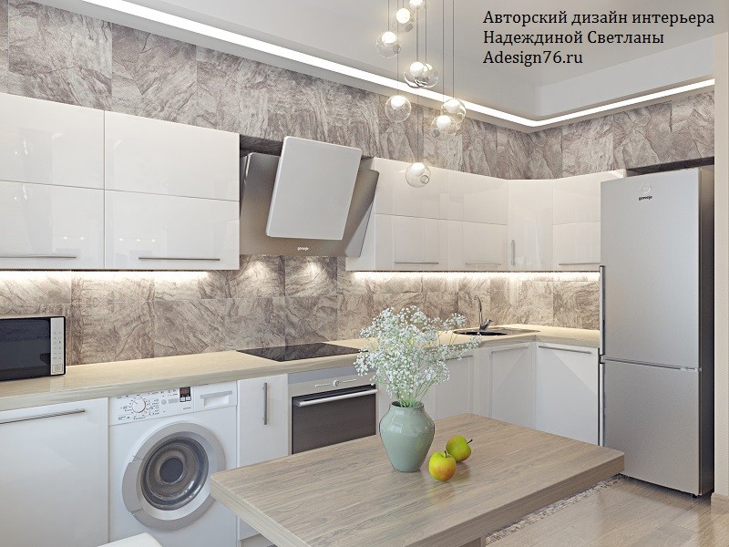 КУХНЯ С БЕЛЫМИ ФАСАДАМИ