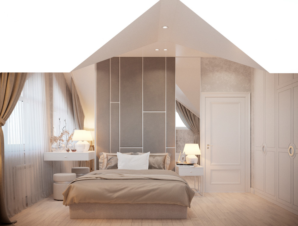 Спальня в нюдовых тонах