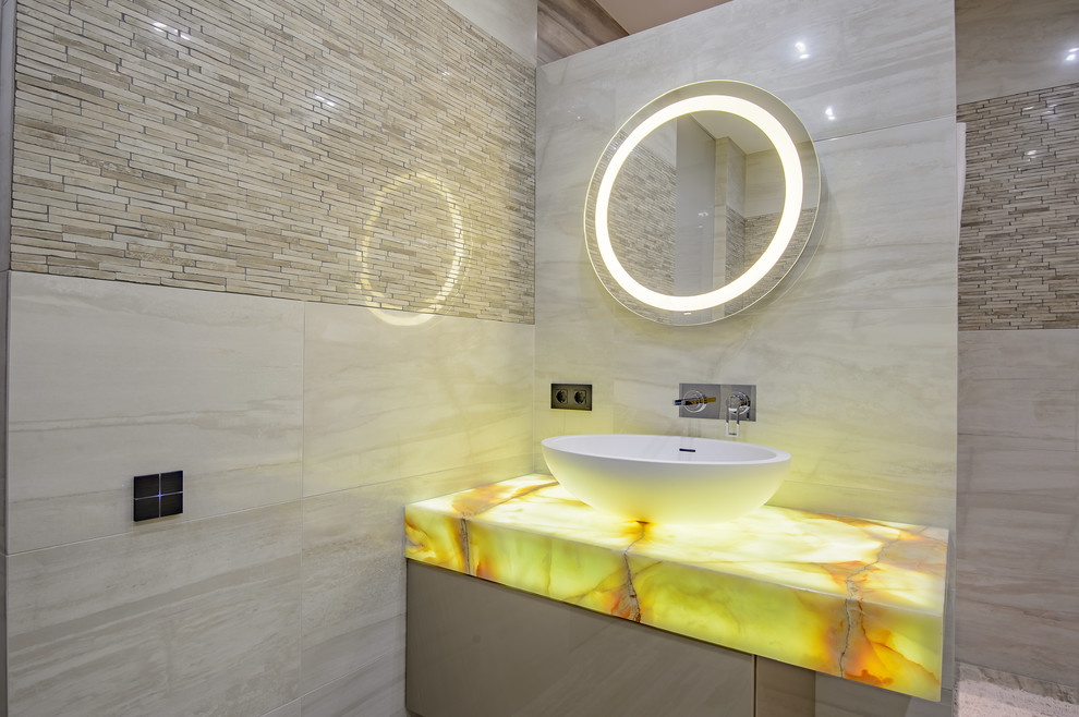 Сценарное освещение. Сенсорный выключатель Basalte Sentido. Подсветка оникса.