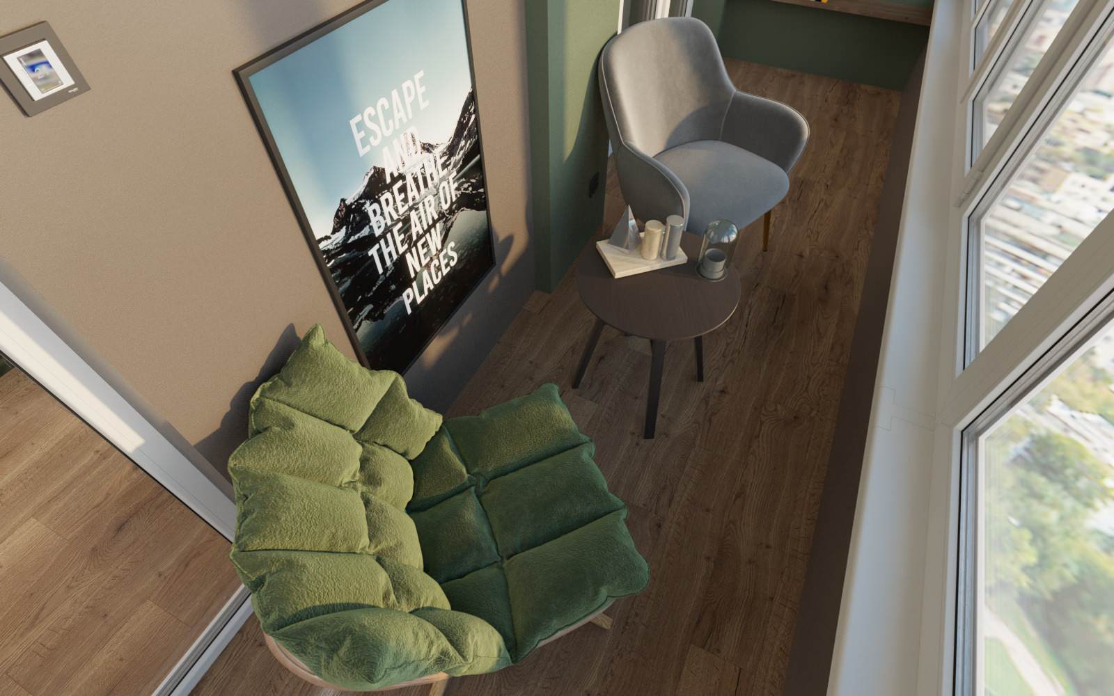 Обложка проекта: Кухня гостинная с балконом