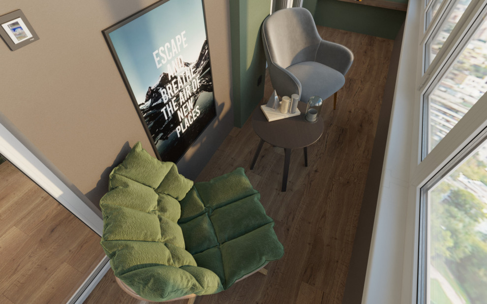 Обложка проекта: Кухня гостинная с балконом