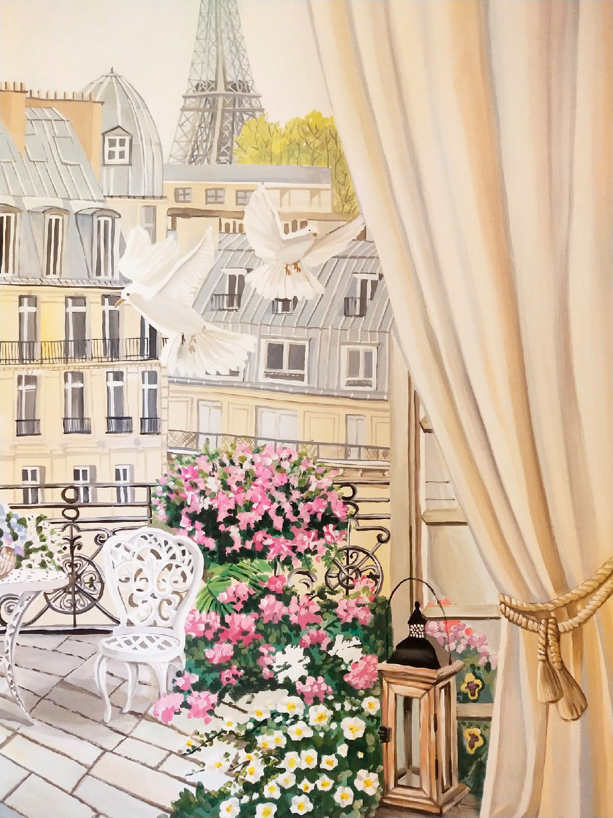 Роспись в спальне загородного дома в Сочи