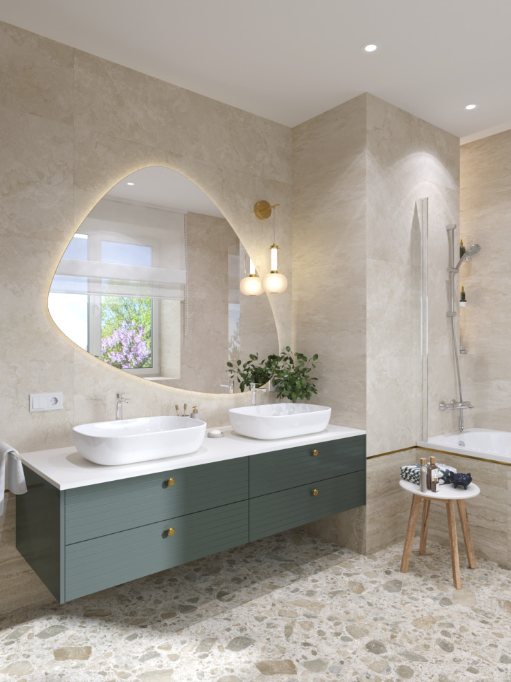 Обложка проекта: Интерьер ванной комнаты в частном доме