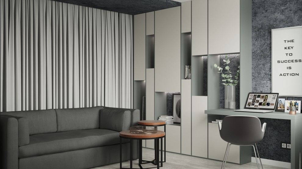 Однокомнатная квартира в холодных тонах