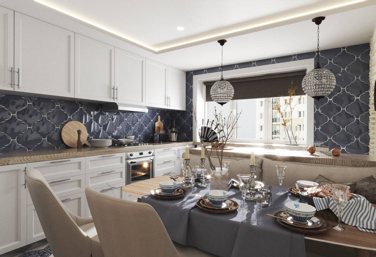 Обложка проекта: Квартира с элементами восточного стиля