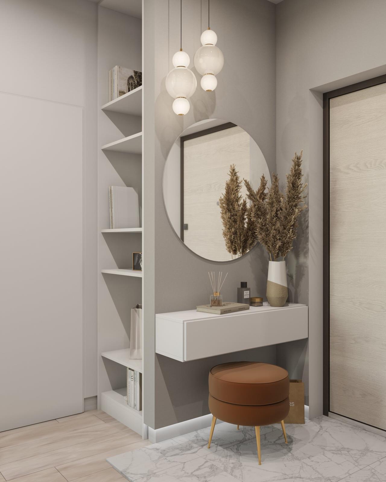 современная двушка в светлых тонах