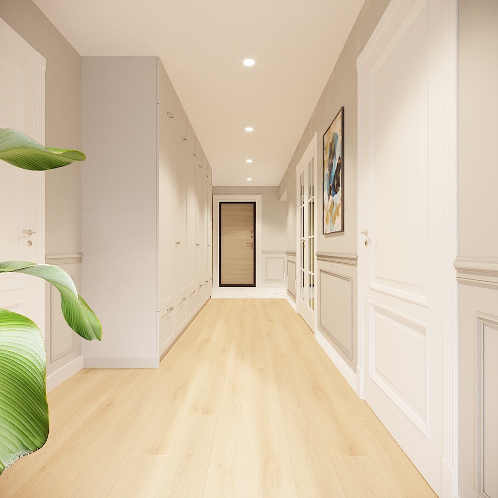 Кухня в современной классике в серых тонах