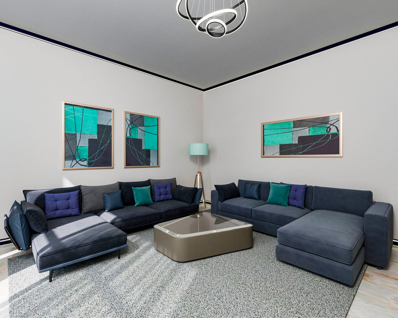 Визуализация мягкой зоны гостиной