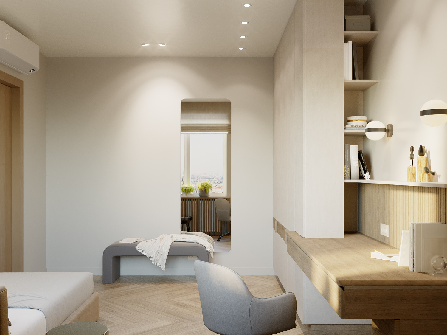 Soft-минимализм в монохромном интерьере трехкомнатной квартиры /ЖК "Балтийский"