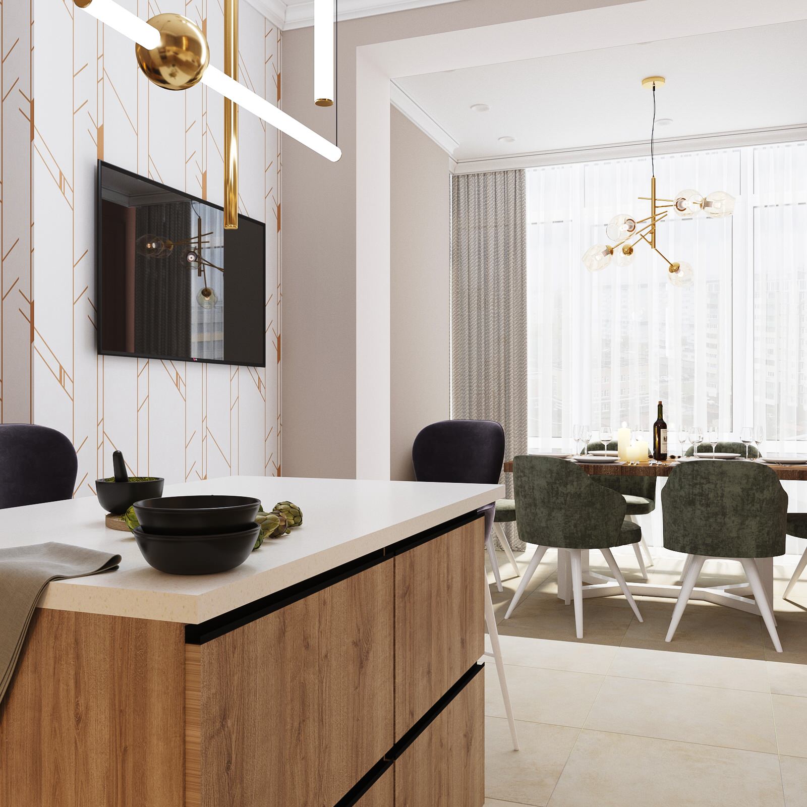 Обложка проекта: Трехкомнатная в ЖК Перспектива