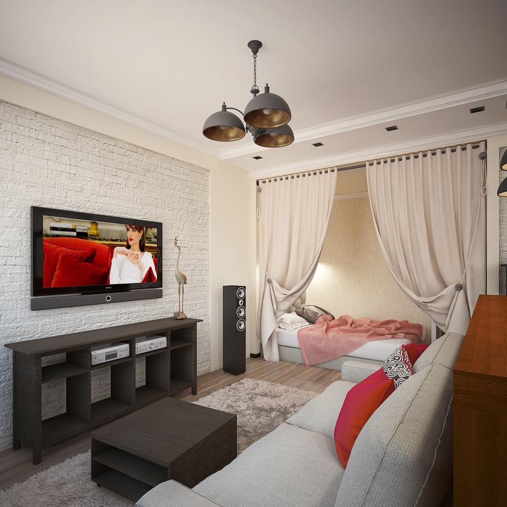 Скандинавия | Интерьер однокомнатной квартиры в ЖК Лазурный