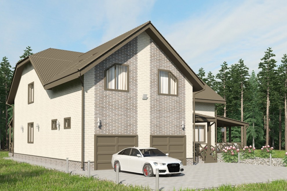 Дизайн-проект фасада каркасного коттеджа