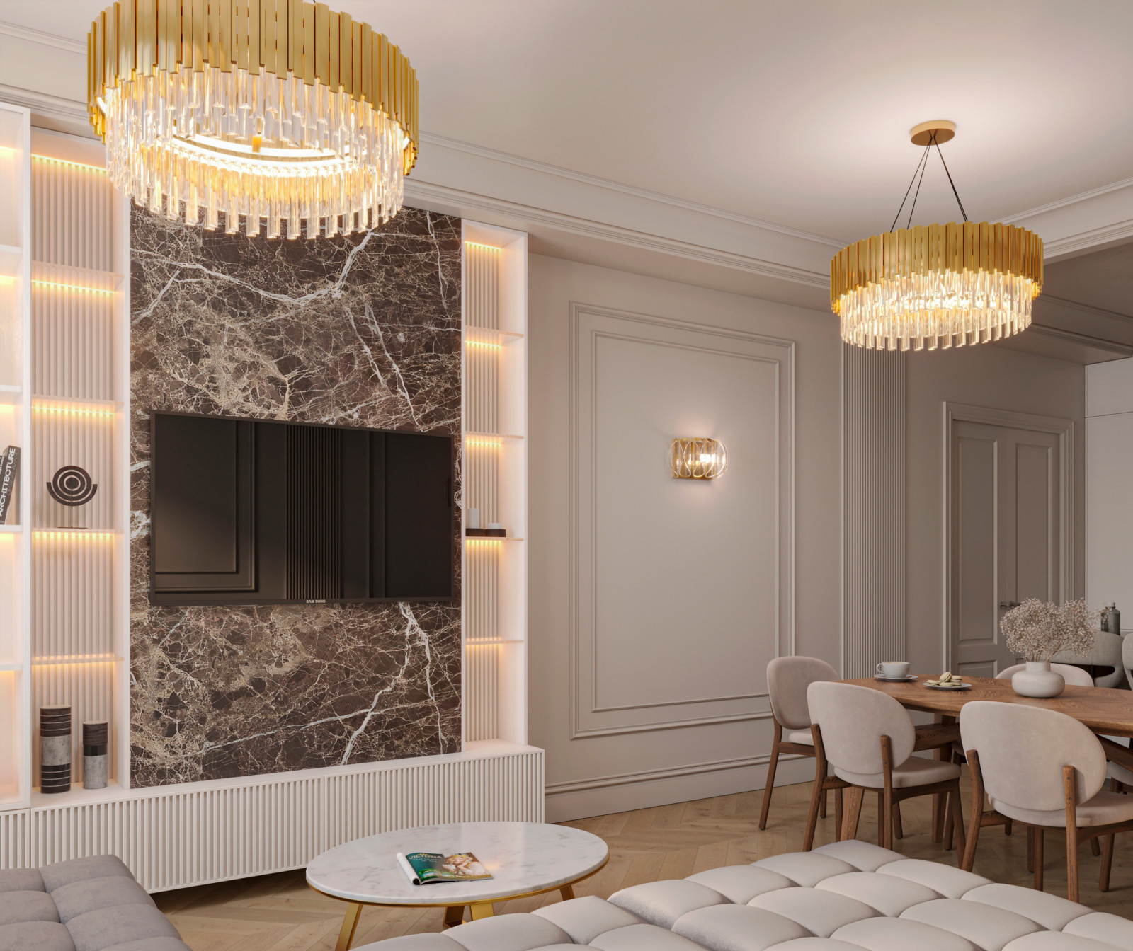 Кухня-гостиная Нео-классика