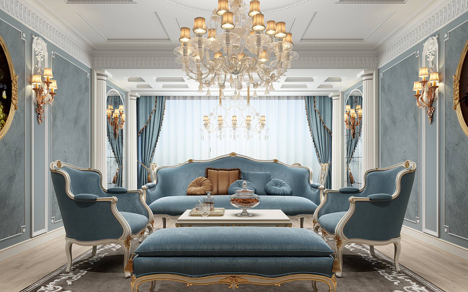 Обложка проекта: Гостиная в классическом стиле