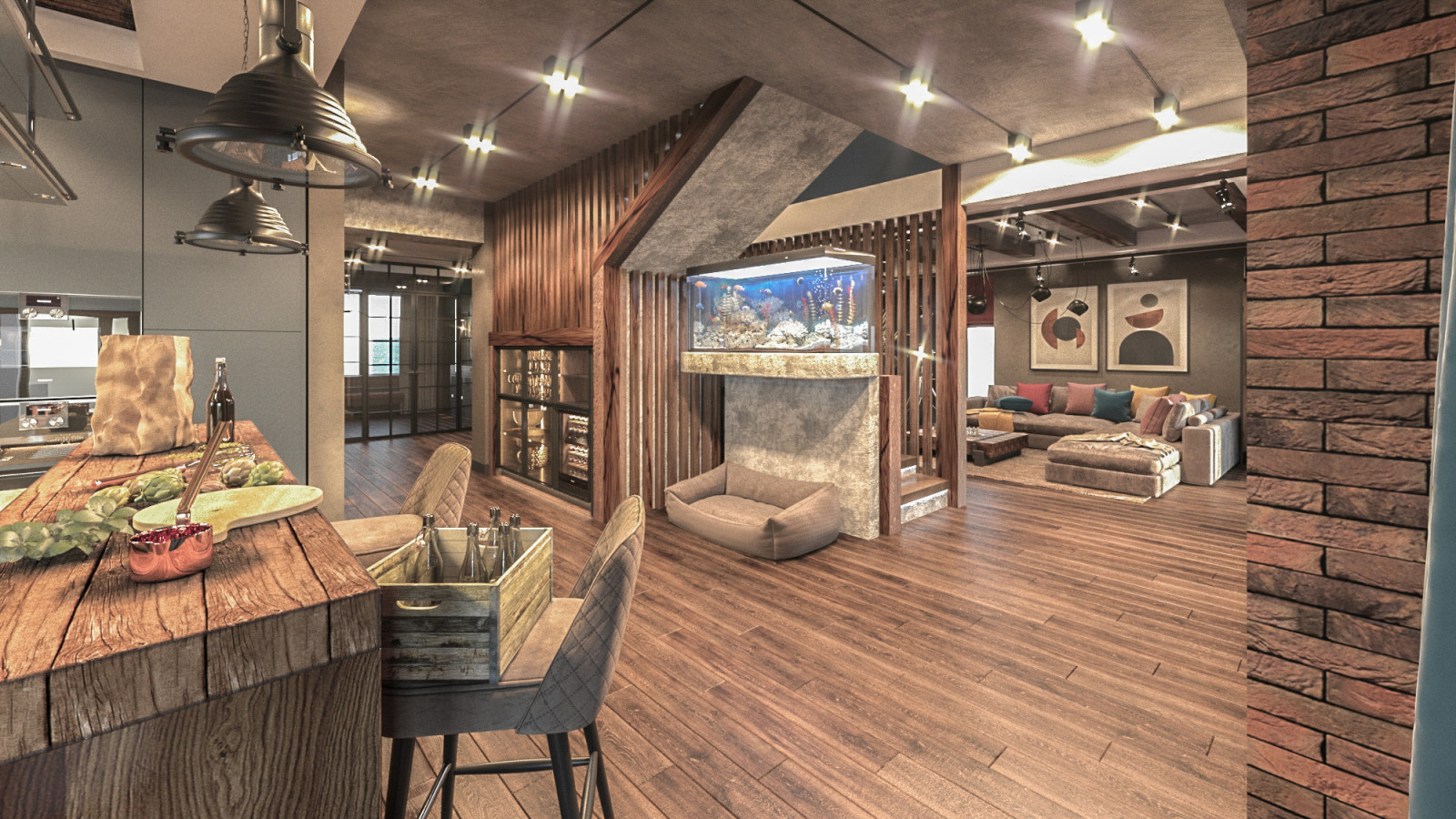 Дом в стиле яркое шале. Холл