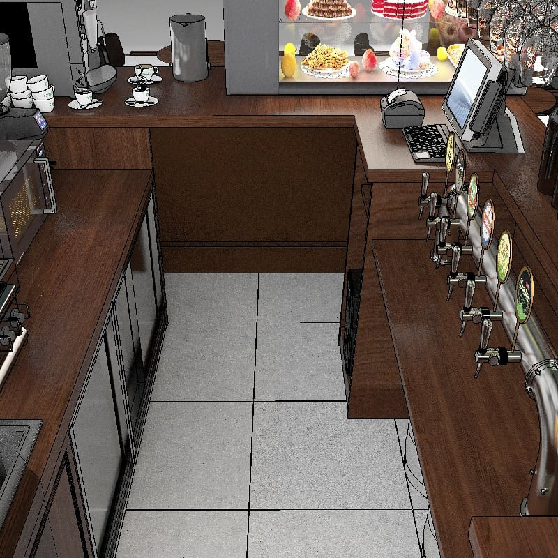 Мы разработали современный дизайн острова «SPATEN HAUS» для Международного аэроп