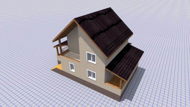 Каркасный индивидуальный дом на бетонном ленточном фундаменте [016.14]