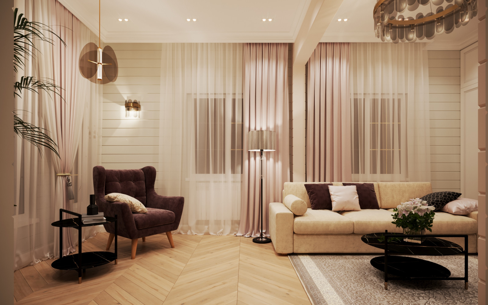 Дом из бруса 130 кв.м._ Гостиная