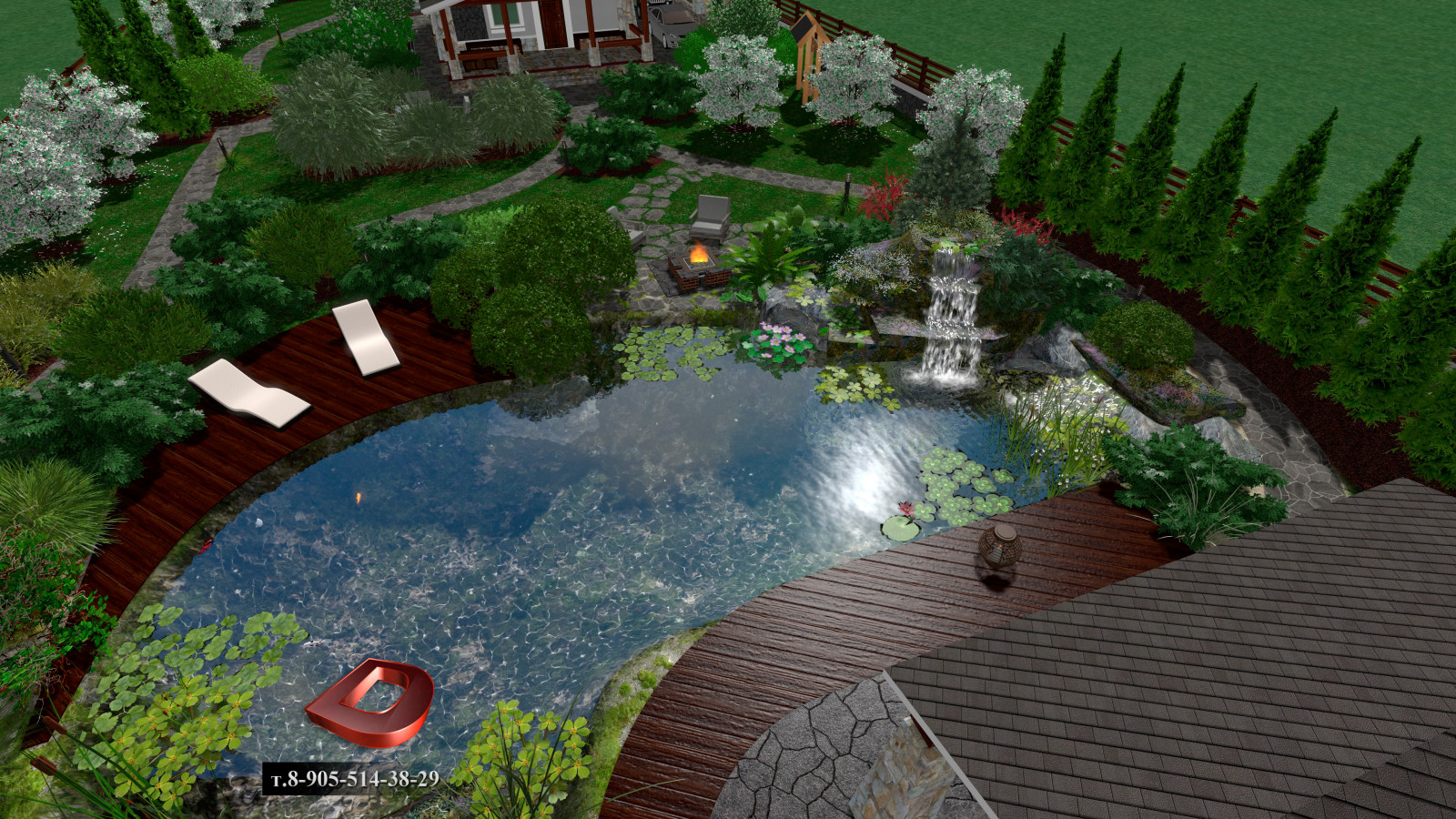 Проект ландшафтного дизайна участка 20 соток,