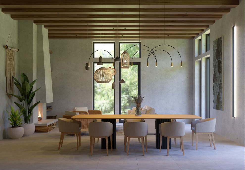 Кухня-гостиная в загородном доме