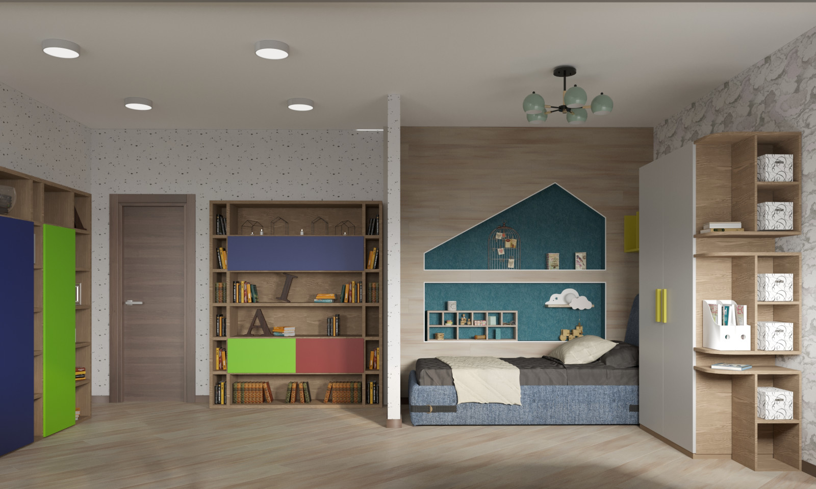 Интерьер двухуровневой четырехкомнатной квартиры