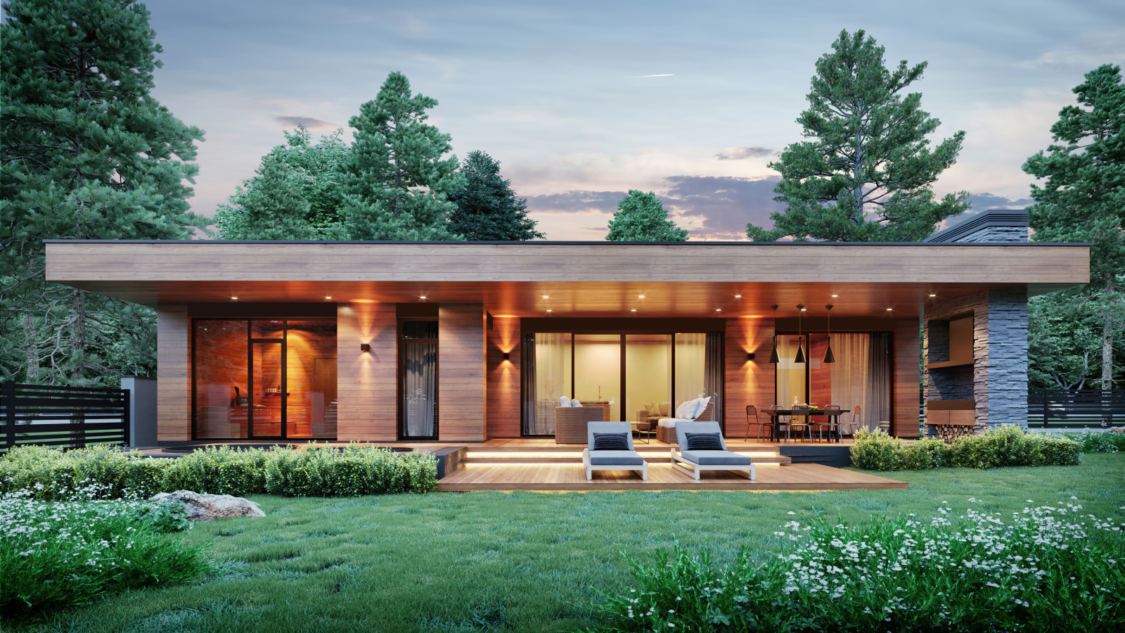 Проект индивидуального жилого дома и бани в КП "Голицыно-9"