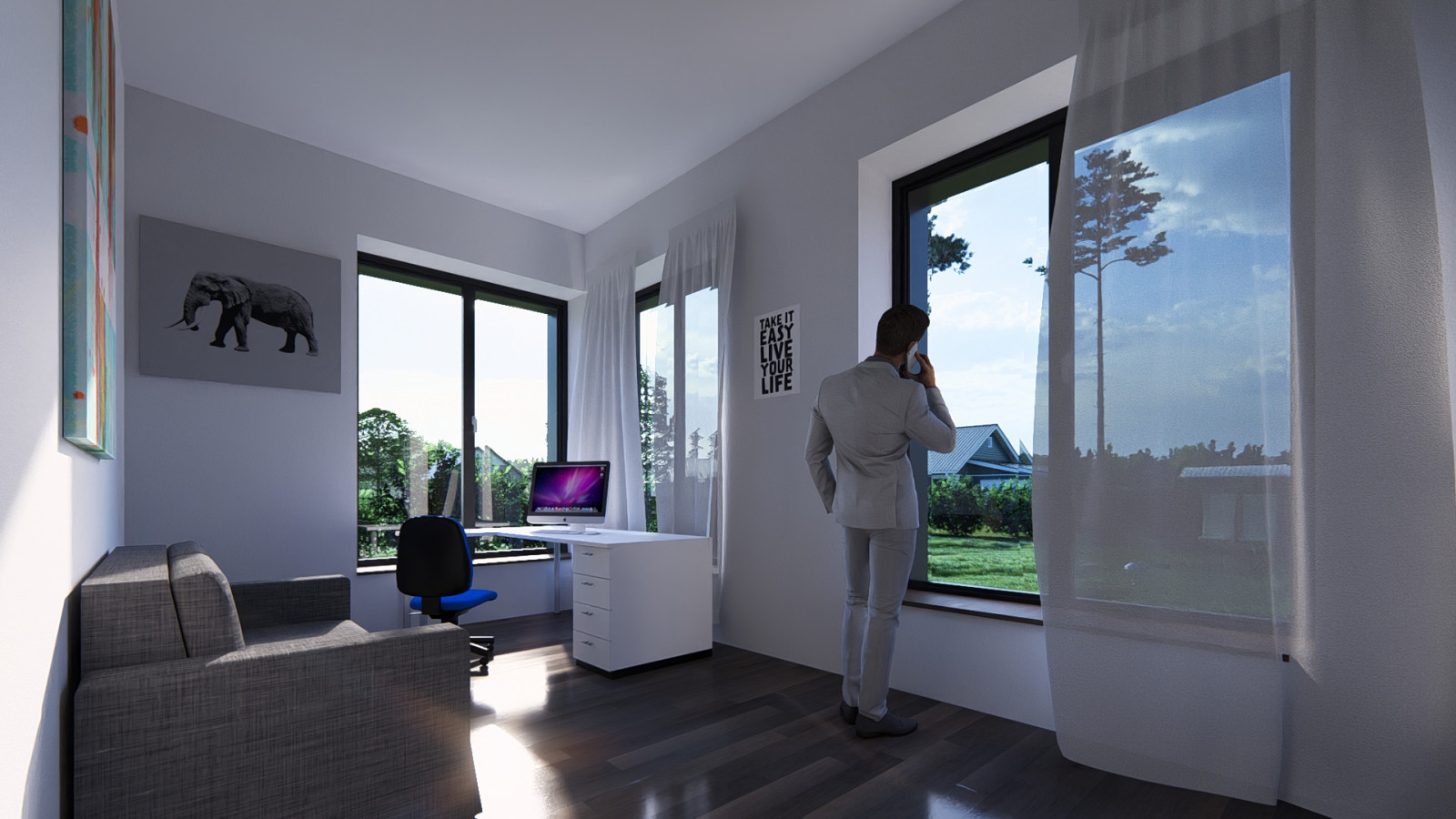 Одноэтажный дом из кирпича