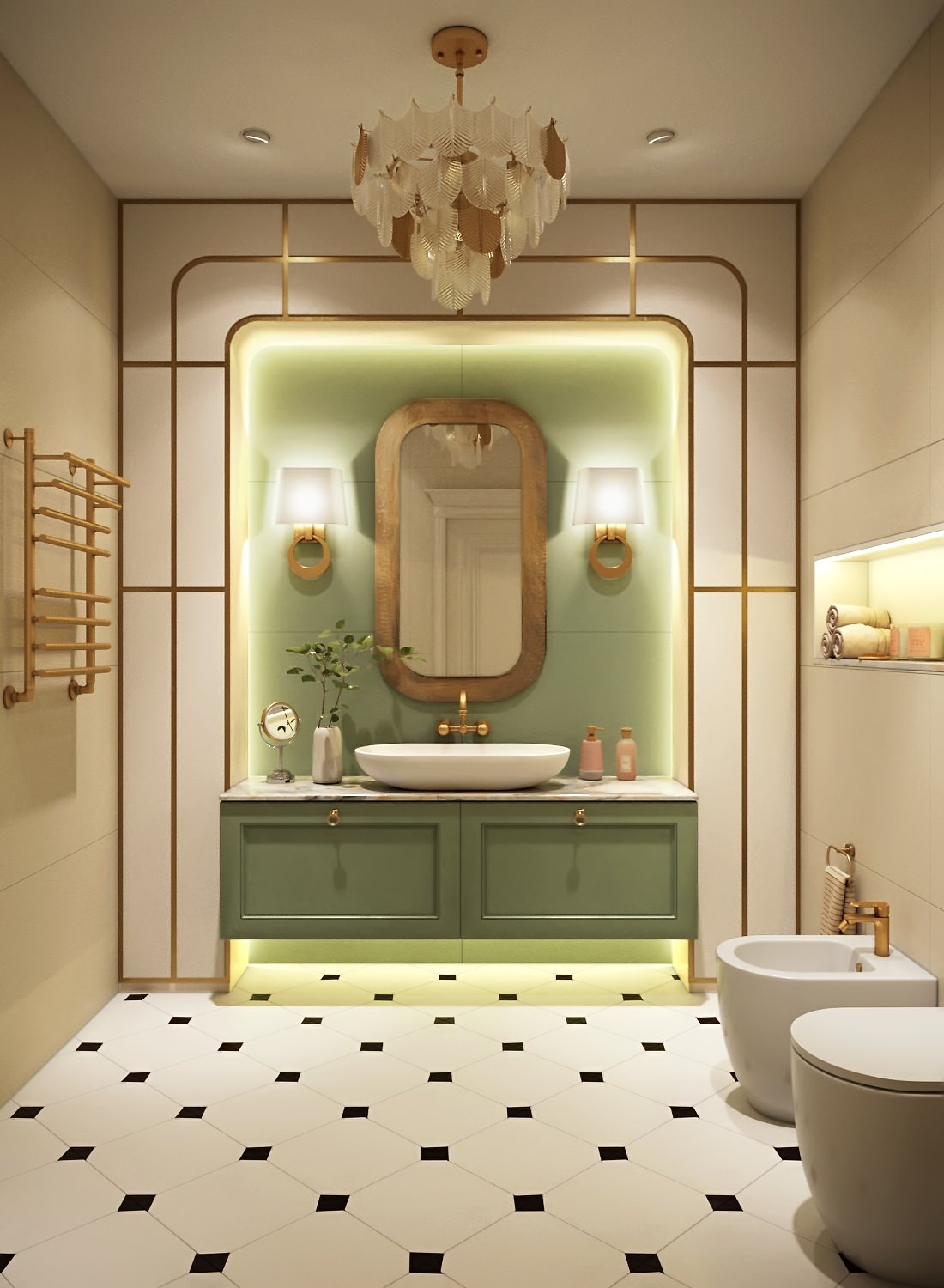 Кораллово-оливковый микс