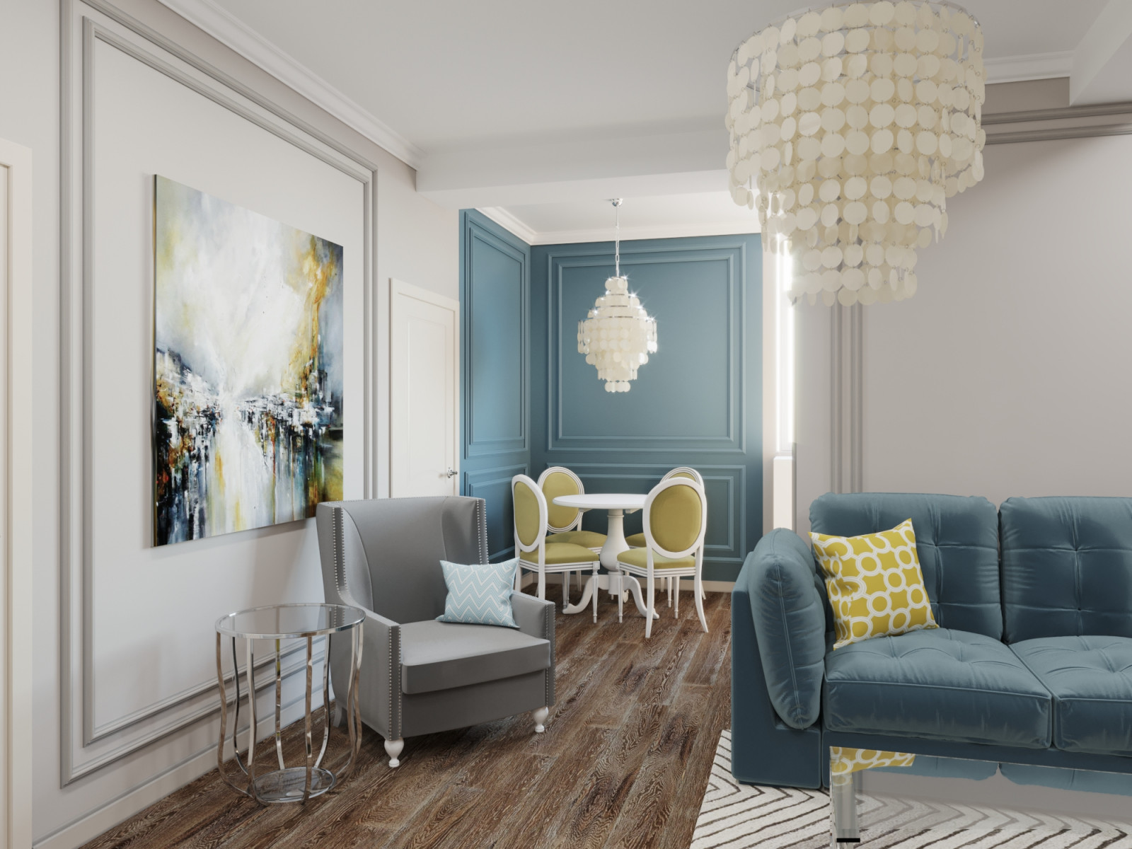 гостиная кухня 40 кв