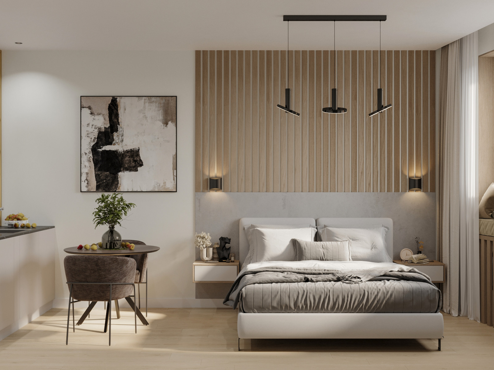 Современный интерьер в квартире 28 м² в Москве