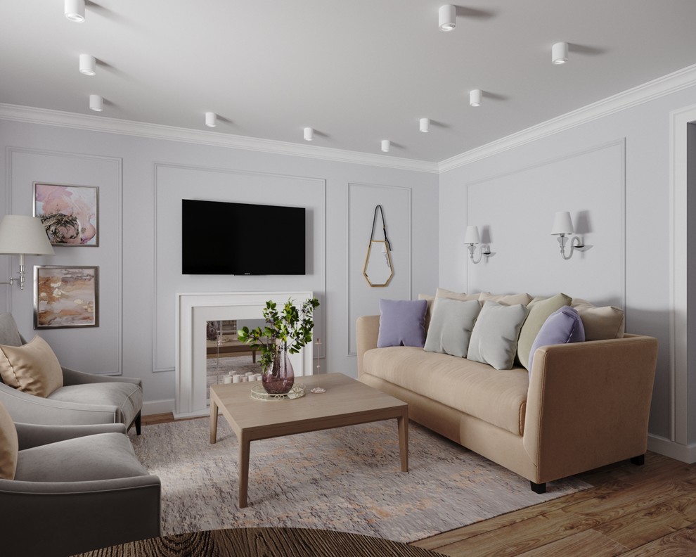 Воздушная гостиная в стиле городская классика