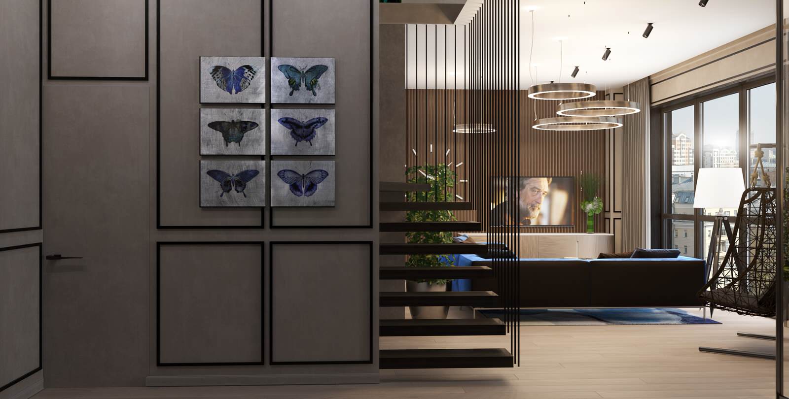 Interiors of private flat at housing complex Monodom