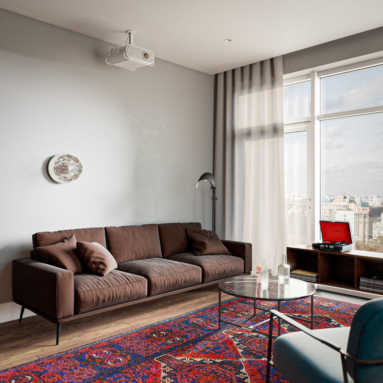 Атмосферная квартира с панорамными окнами