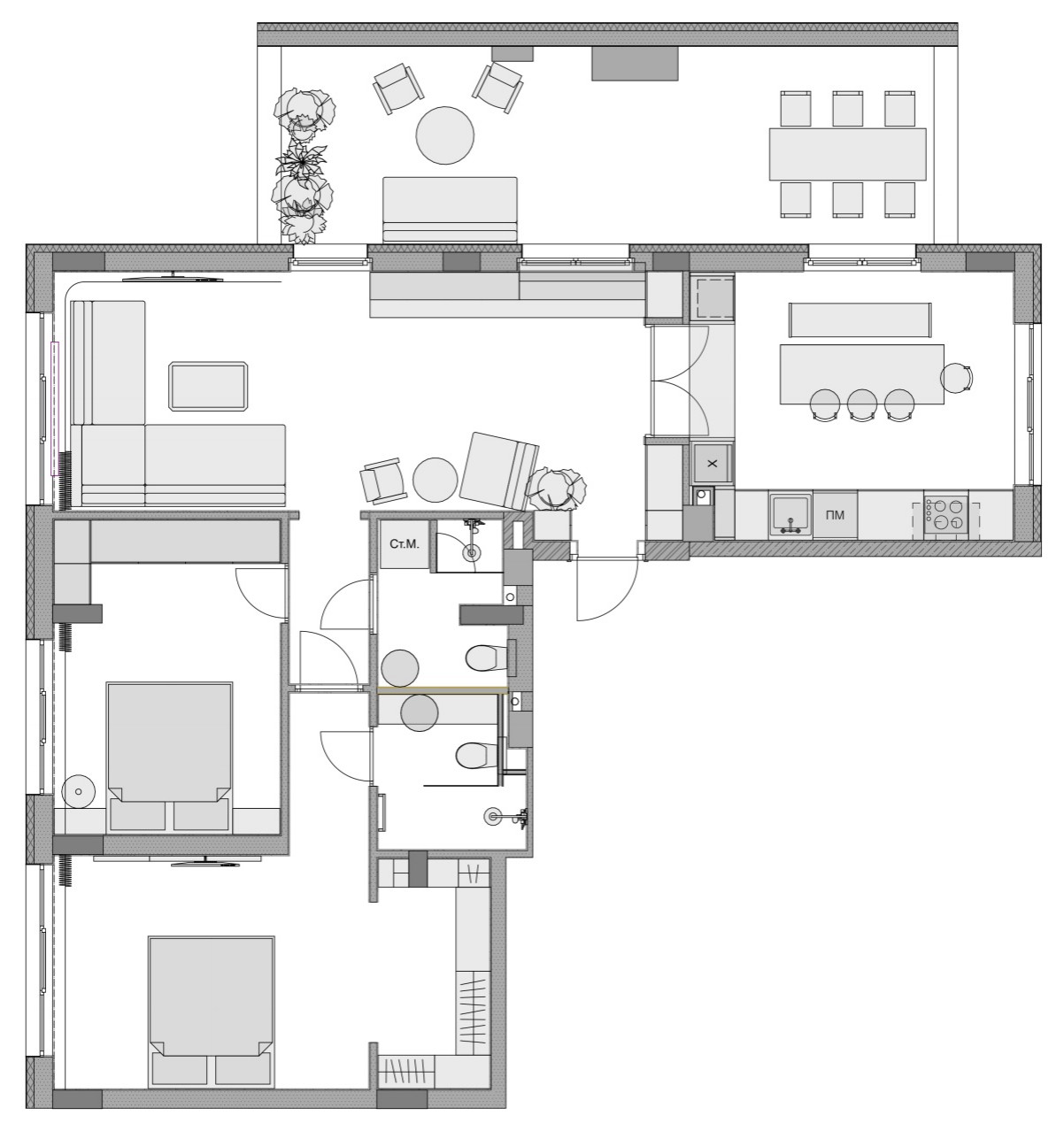 Houzz Украина: Апартаменты в Киеве с открытой террасой