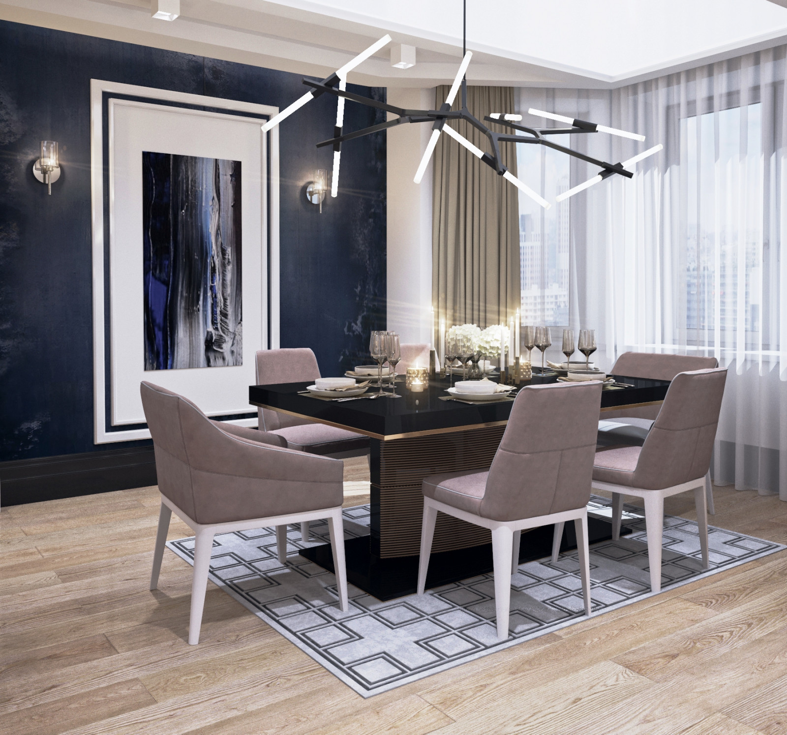 Завершенный проект квартиры на улице Турку, Санкт-Петербург, 140 м.кв.