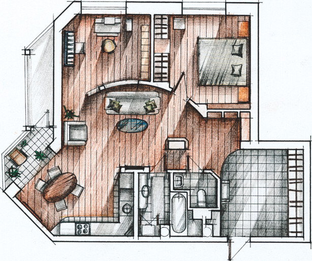 План расстановки мебели и техники: примеры