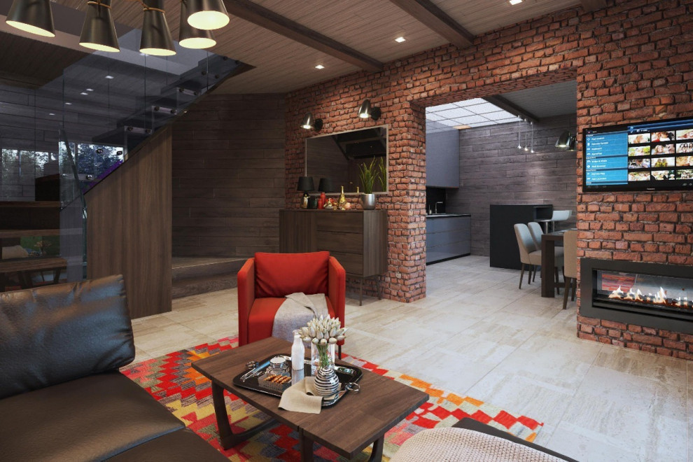 Дизайн-проект гостиной загородного дома