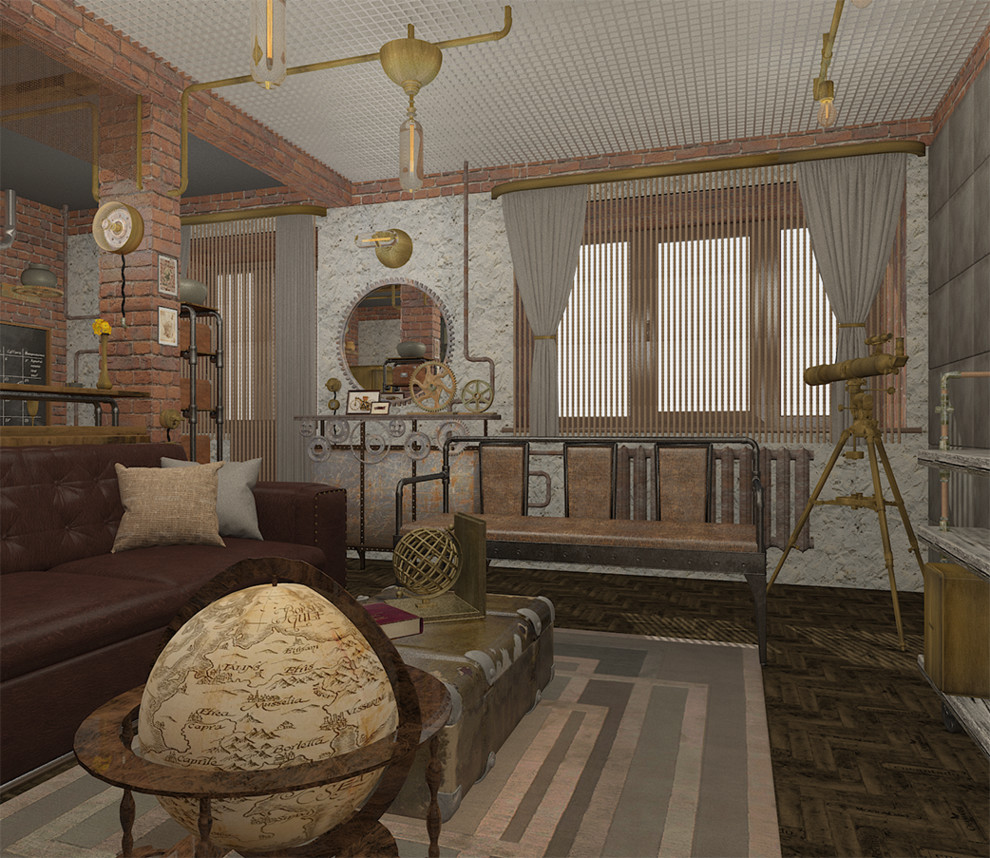 Гостиная студия в стиле Стимпанк.