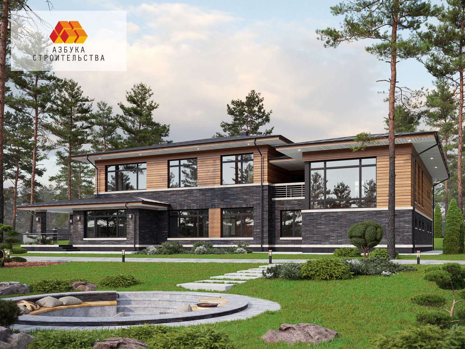 Дом по мотивам архитектуры Ф. Райта