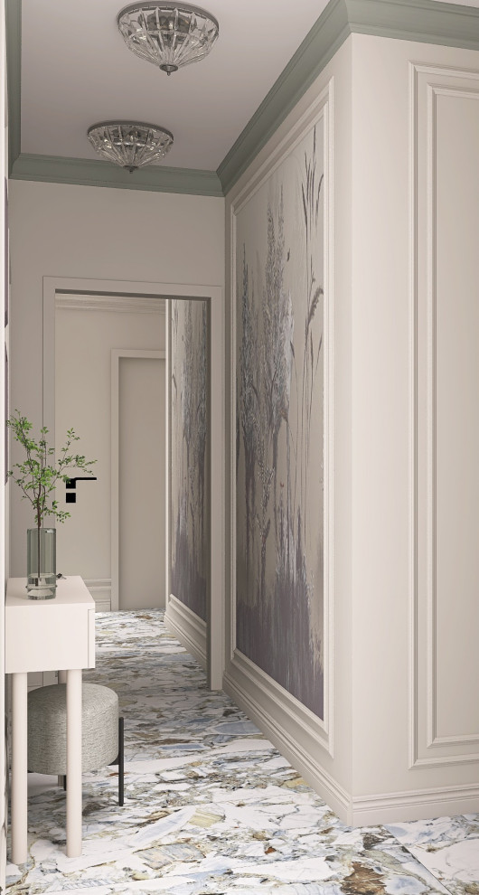 Однокомнатная квартира в современном стиле с элементами неоклассики