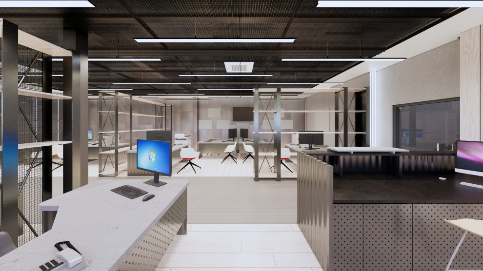 Интерьерные решения для встроенной офисной части при оконном производстве