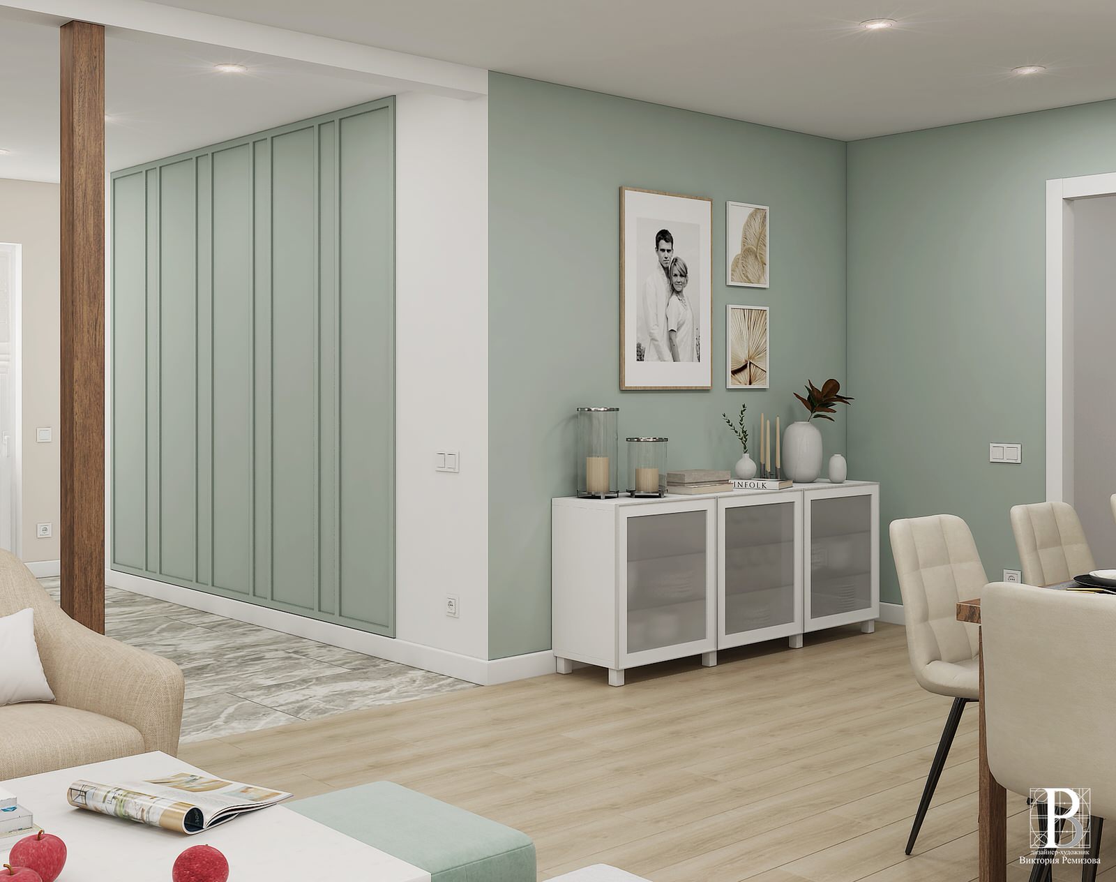 Кухня -гостиная 49,7 кв.м. г. Ярославль 2020год