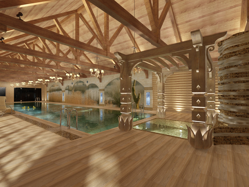 Бассейн в натуральном стиле.