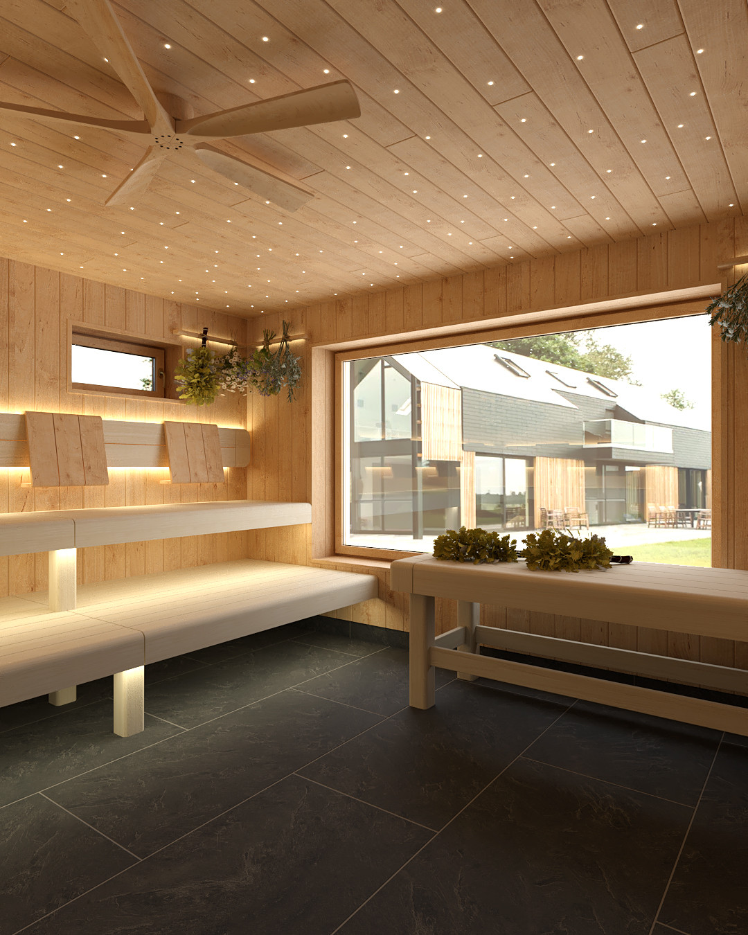 Дизайн-проект сауны с панорамным окном