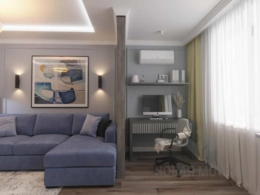 Дизайн-проект трехкомнатной квартиры площадью 87 кв.м в ЖК «Лучи»