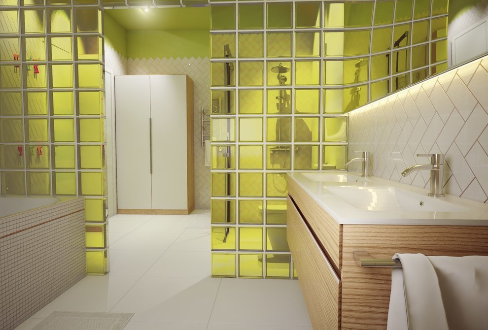 Большой санузел. Дом в пос. Михайловка Green.