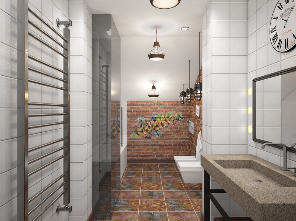 Родовое гнездо в поселке Жаворонки. Детская мансарда. Ванная комната