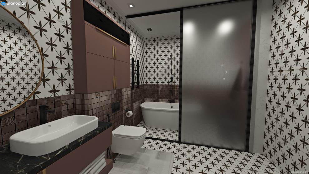 Санузел к проекту с камином