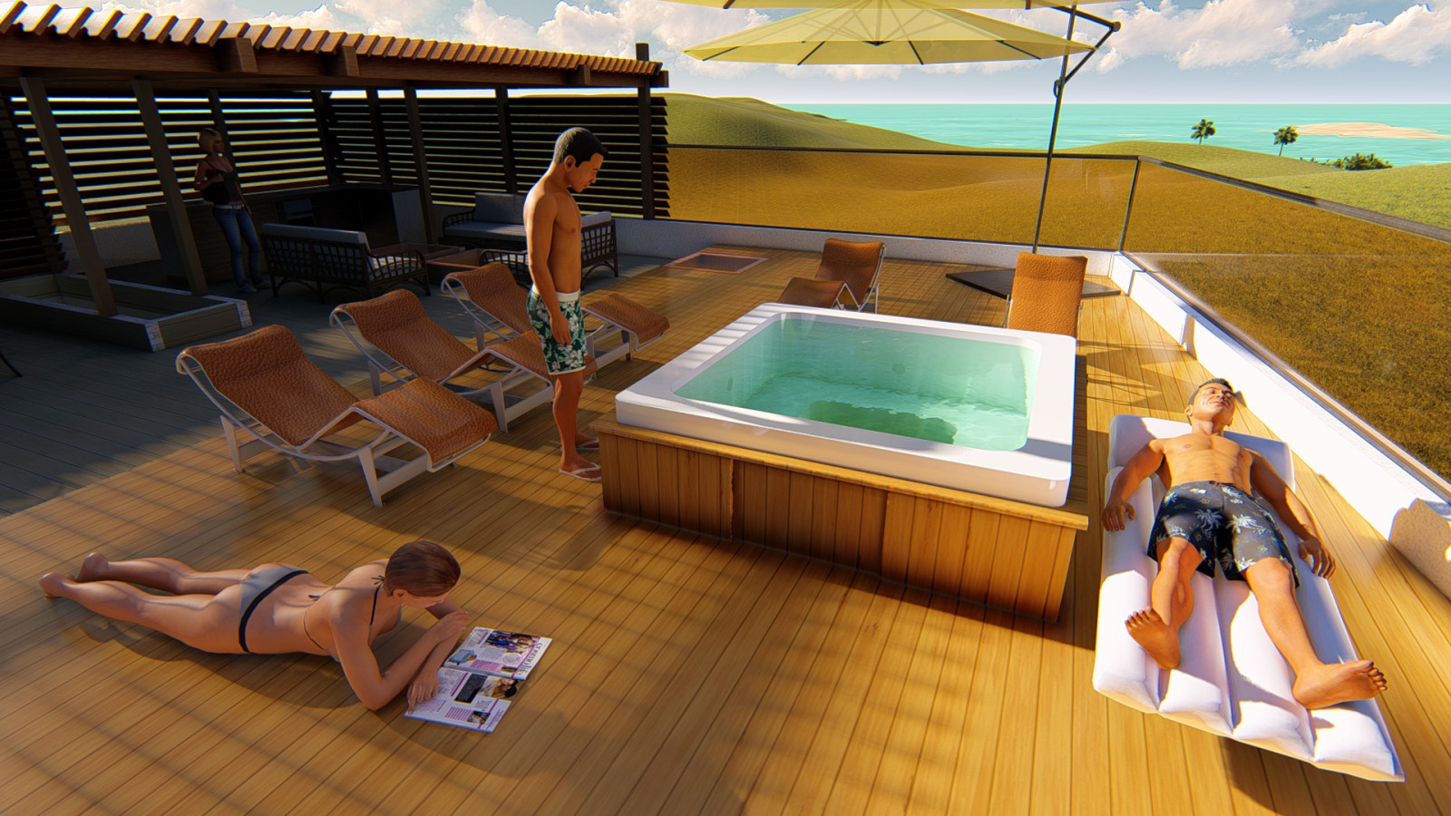 Проект организации пространства эксплуатируемой кровли в Сочи (руч.Видный)